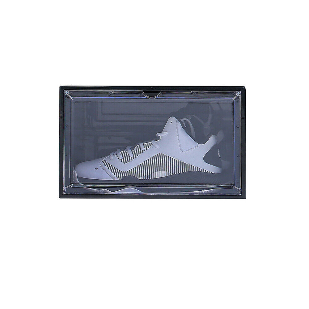 Magnetic Shoe Storage Box Drop Side/Front Sneaker Case Stackable Container XL