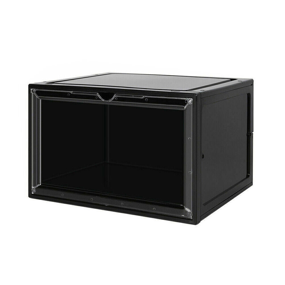 Magnetic Shoe Storage Box Drop Side/Front Sneaker Case Stackable Container XL