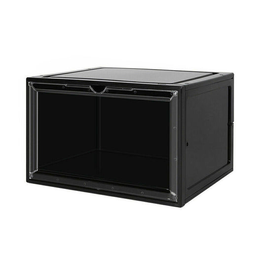 Magnetic Shoe Storage Box Drop Side/Front Sneaker Case Stackable Container XL